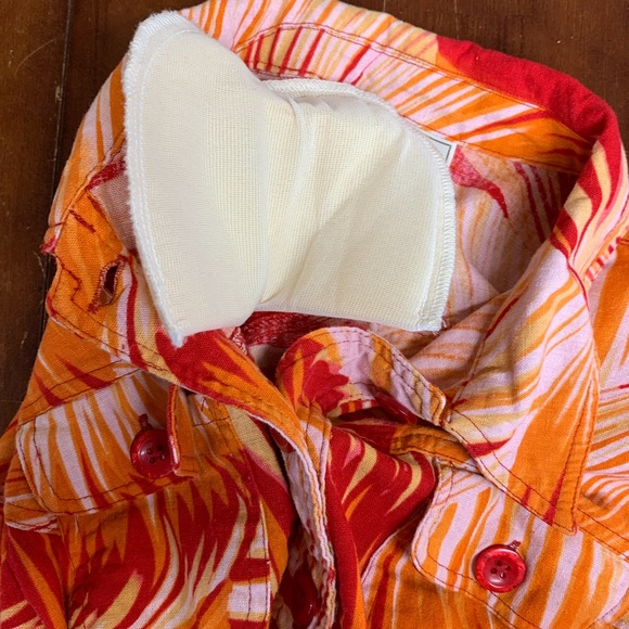 Vintage Company Collection Linen Blend Short/Jacket Womens Size M Orange Floral - Picture 11 of 16